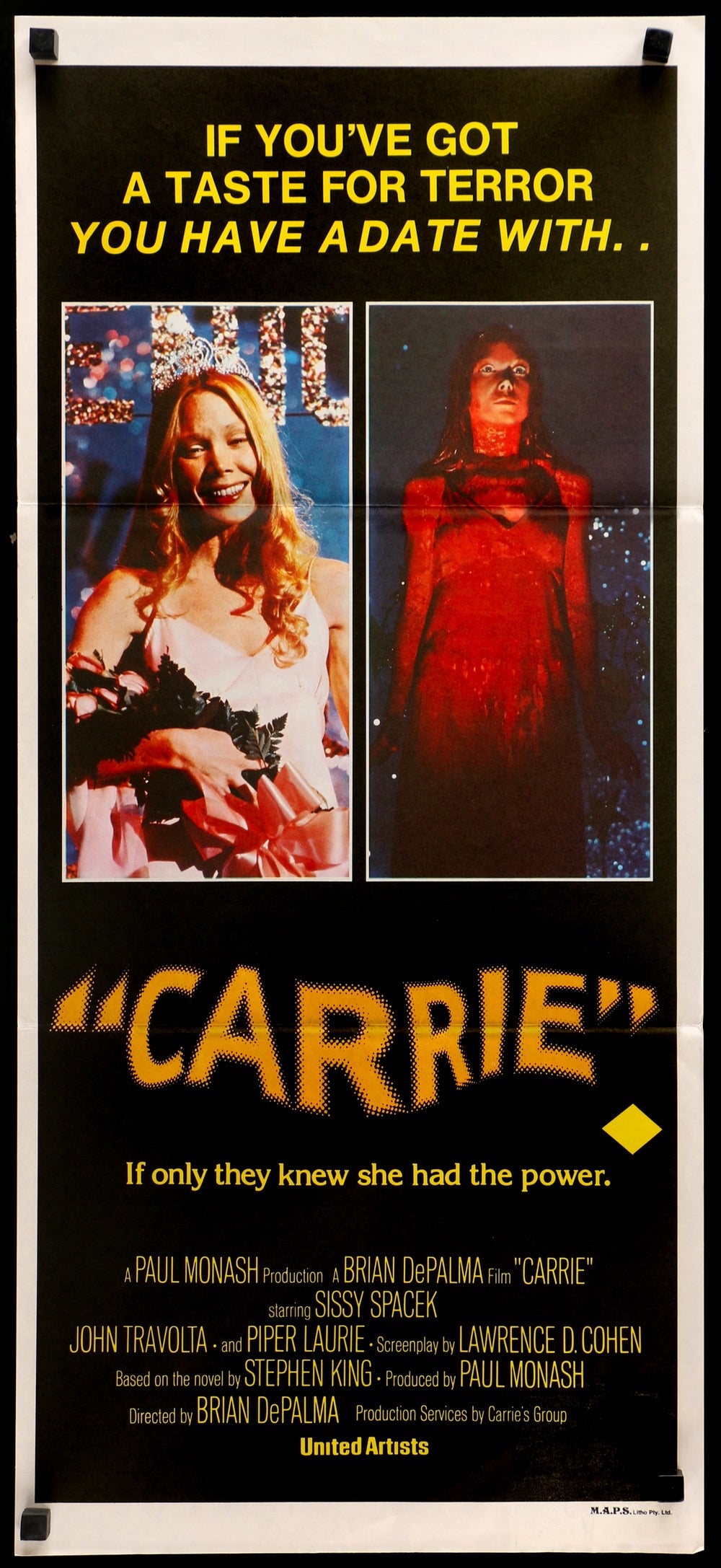 Carrie (1976) original movie poster for sale at Original Film Art - Vintage Movie Posters