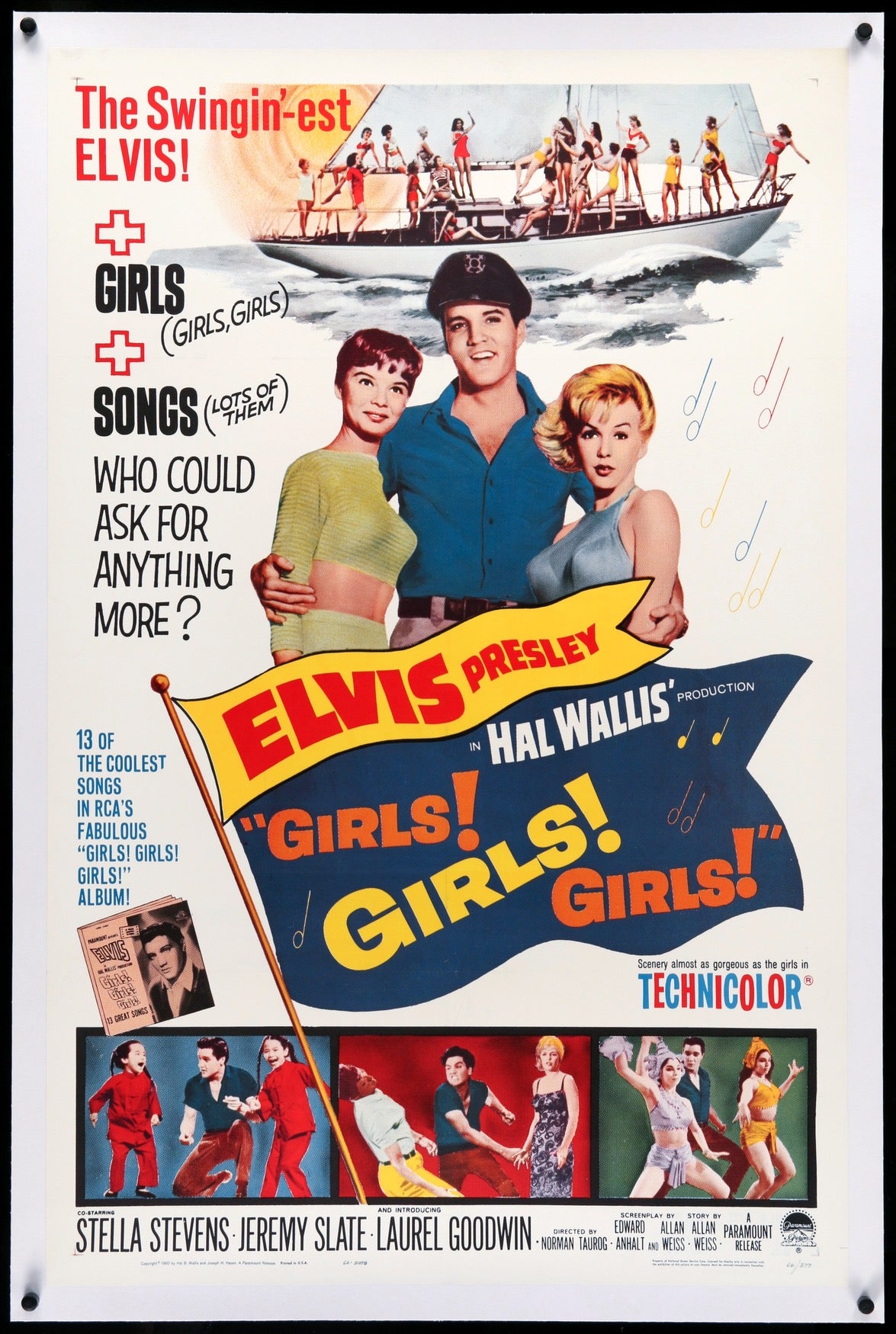 Girls! Girls! Girls! (1962) original movie poster for sale at Original Film Art - Vintage Movie Posters