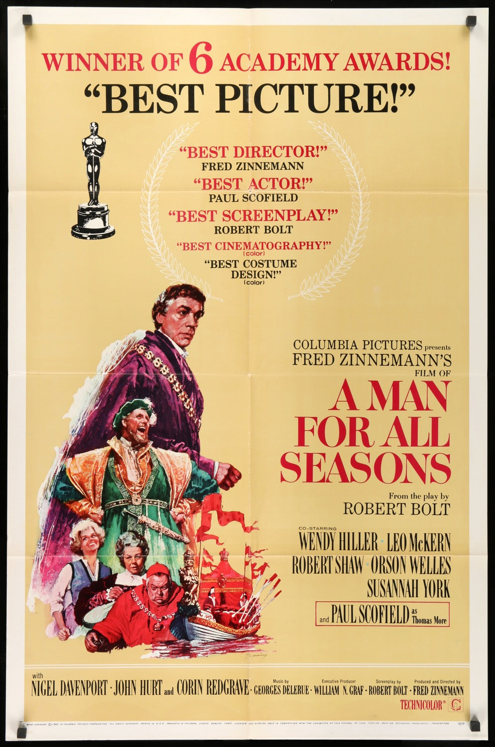 A Man for All Seasons (1966) original movie poster for sale at Original Film Art - Vintage Movie Posters