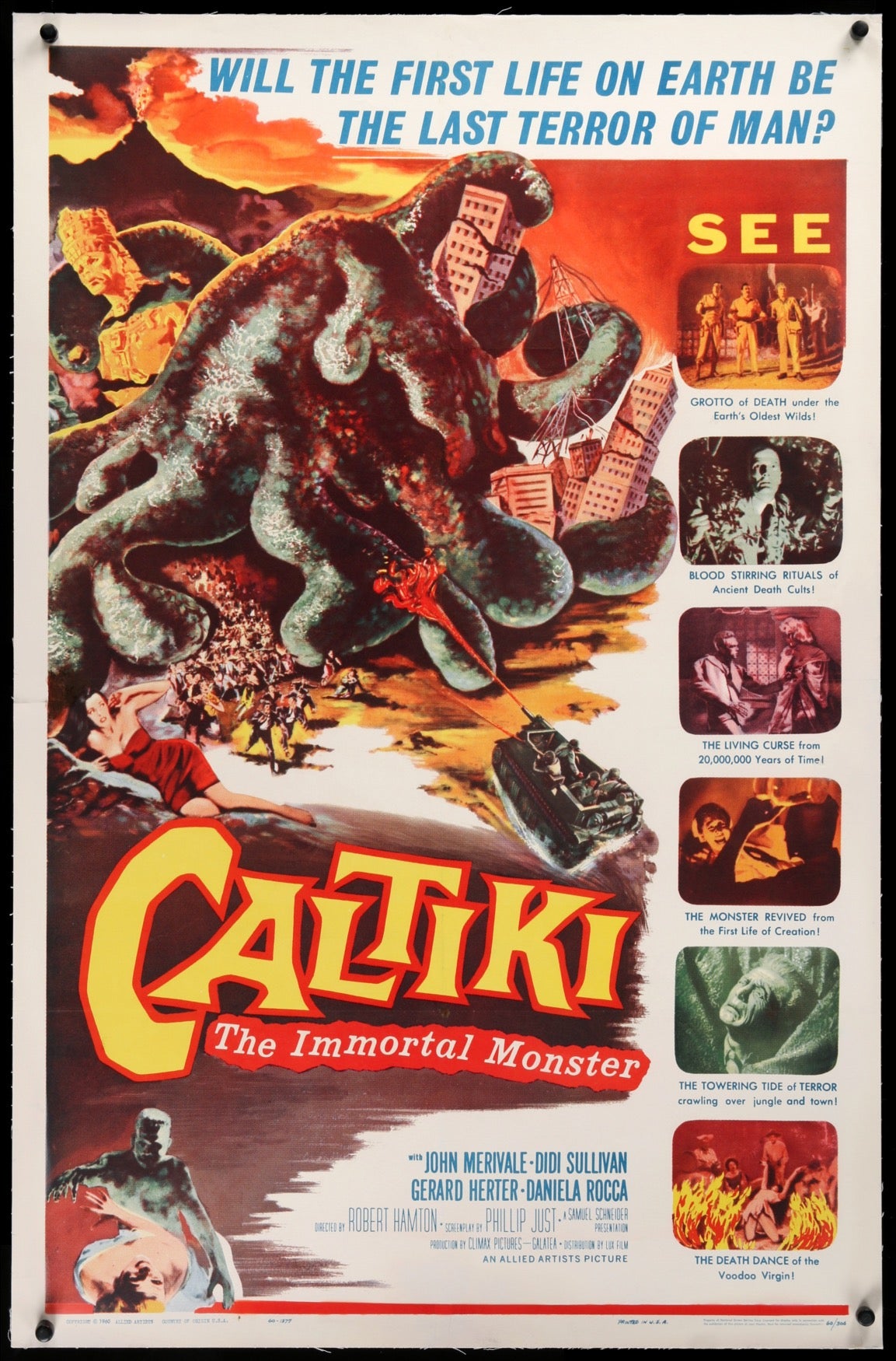 Caltiki, The Immortal Monster (1959) original movie poster for sale at Original Film Art - Vintage Movie Posters