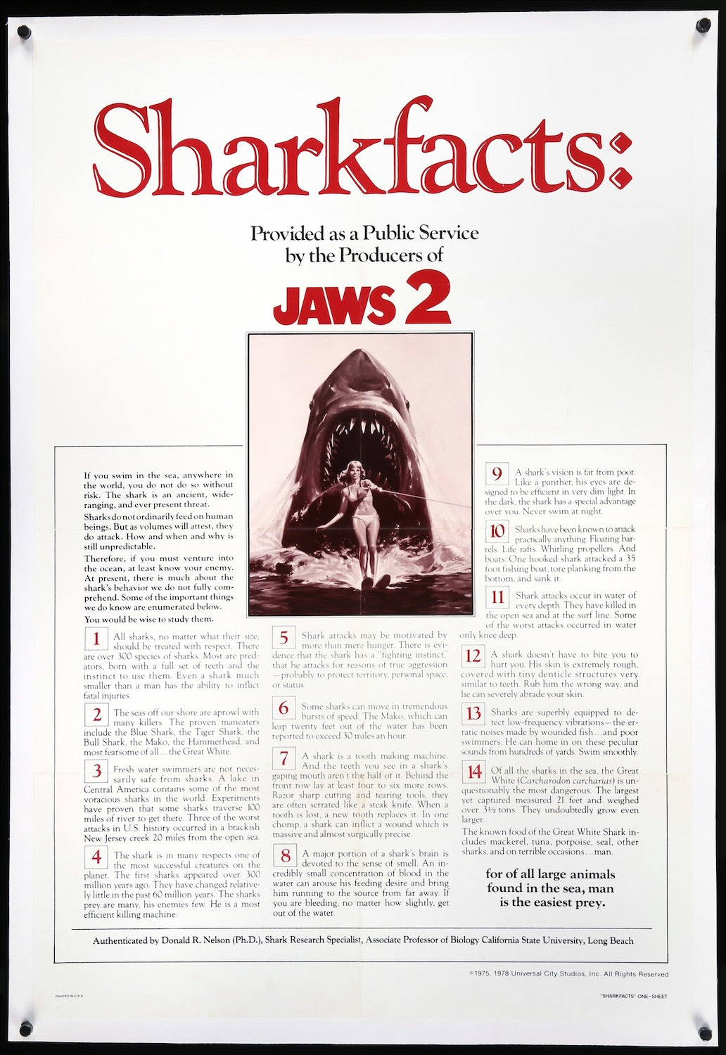 Jaws 2 (1978) original movie poster for sale at Original Film Art - Vintage Movie Posters