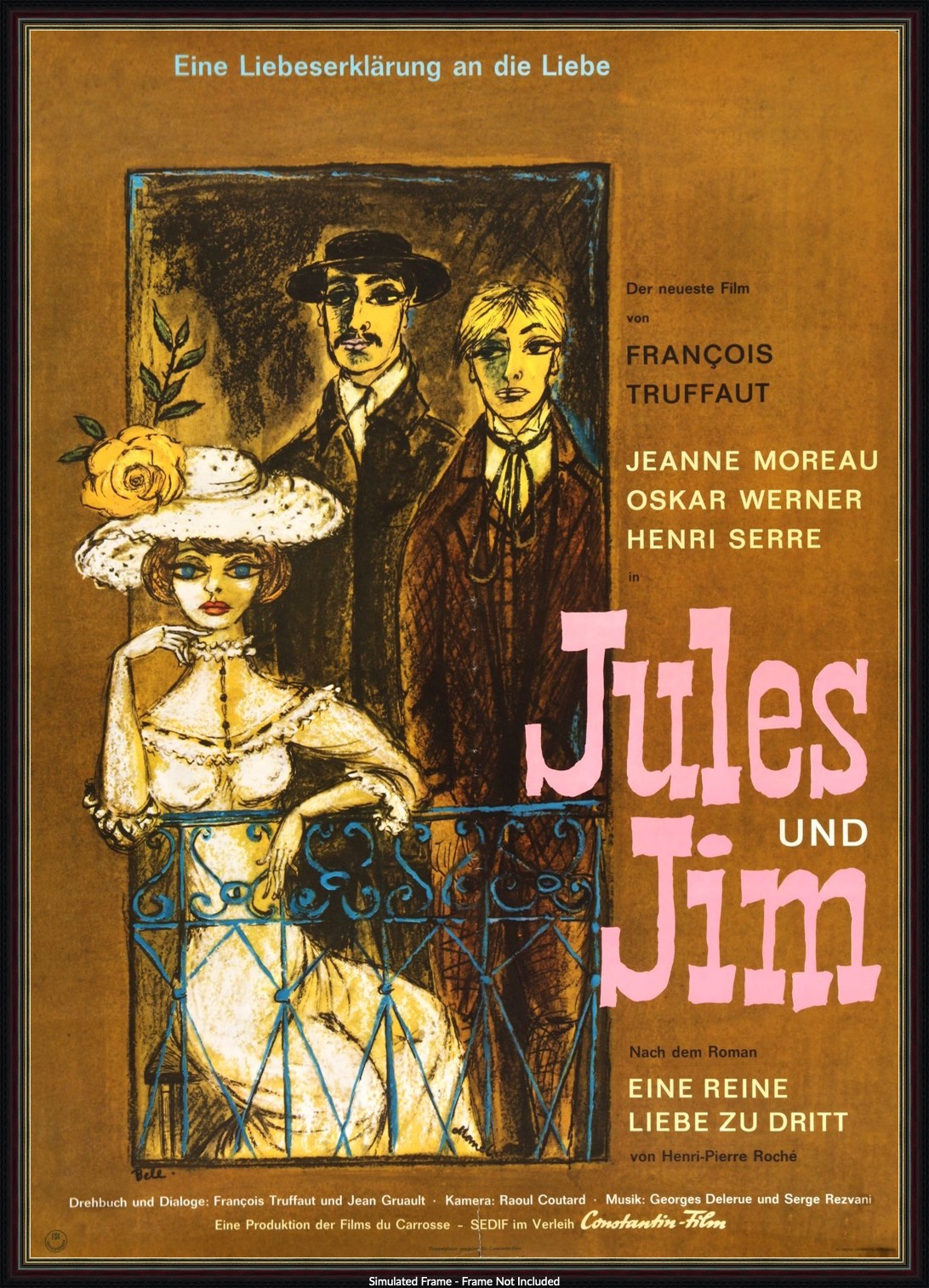 Jules and Jim (1962) original movie poster for sale at Original Film Art - Vintage Movie Posters