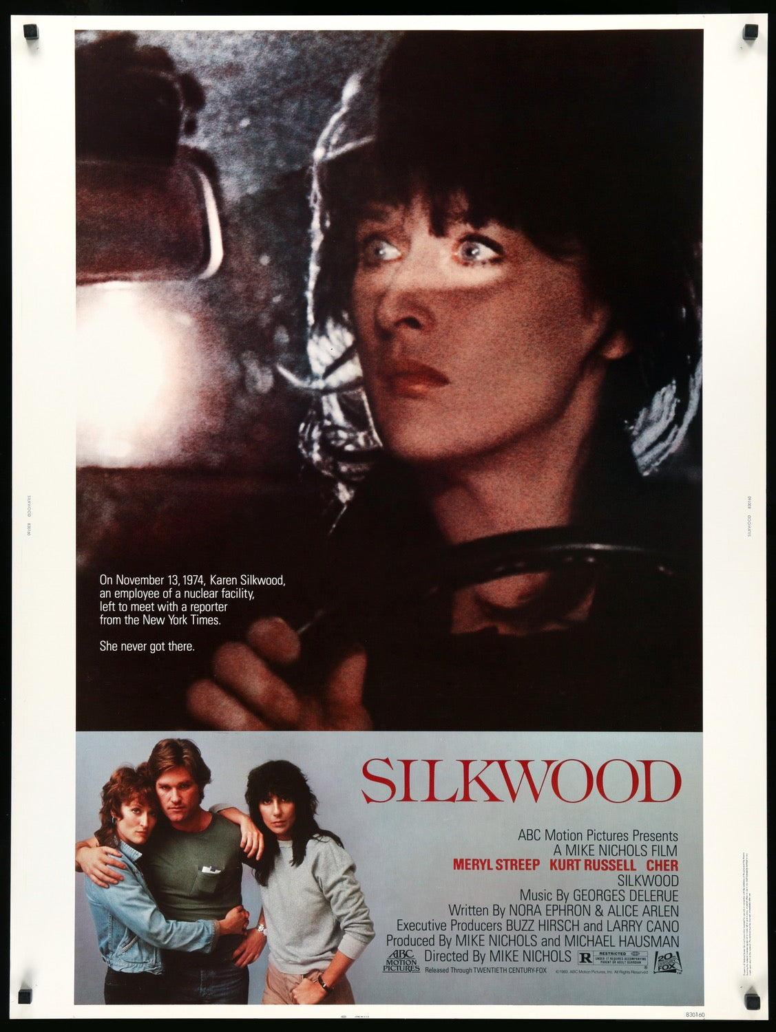 Silkwood (1983) original movie poster for sale at Original Film Art - Vintage Movie Posters